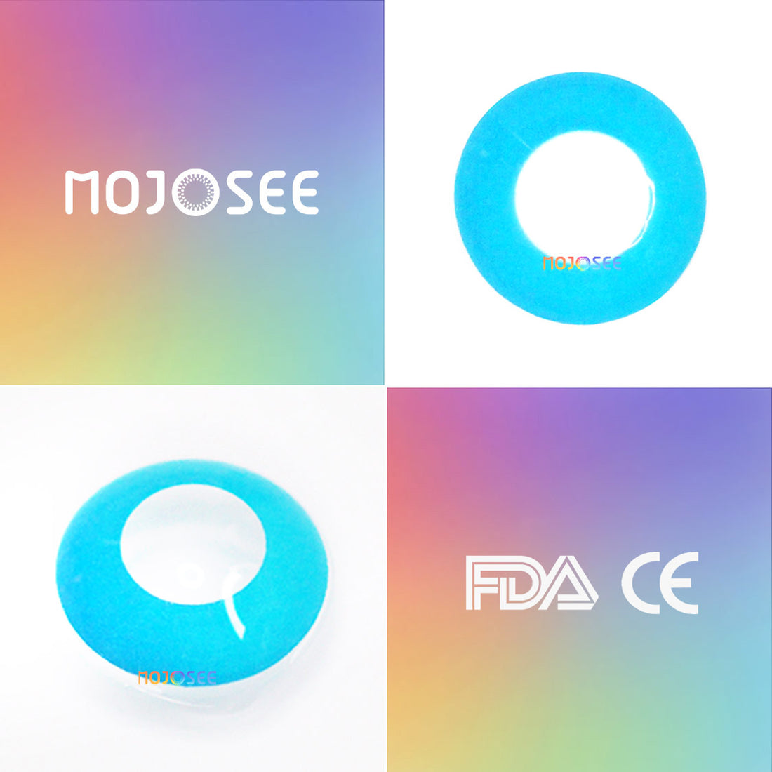 Circle Block Blue-Green Block Colored Contact Lenses