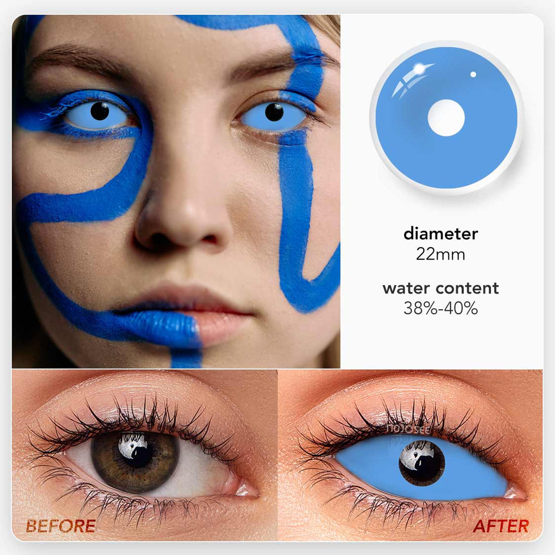 Blue Sclera Colored Contact Lenses