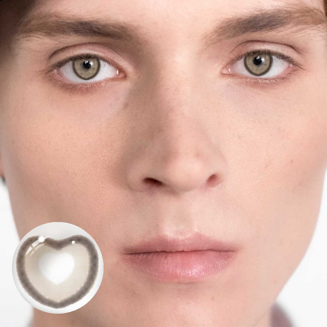 Fantastic Baby Heart Bubble Brown Colored Contact Lenses for Men
