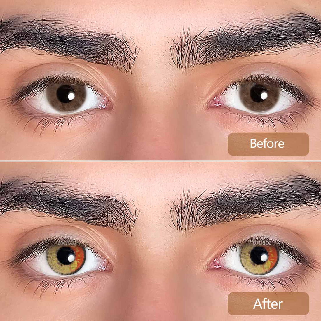 Anime Red Brown Colored Contact Lenses for Men