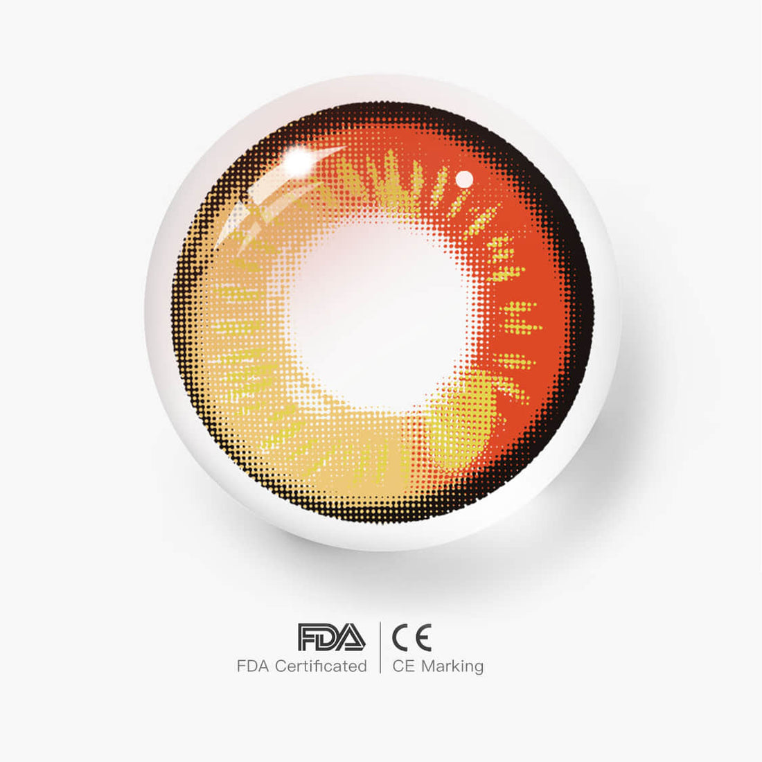 Genshin Anime Red Brown Colored Contact Lenses