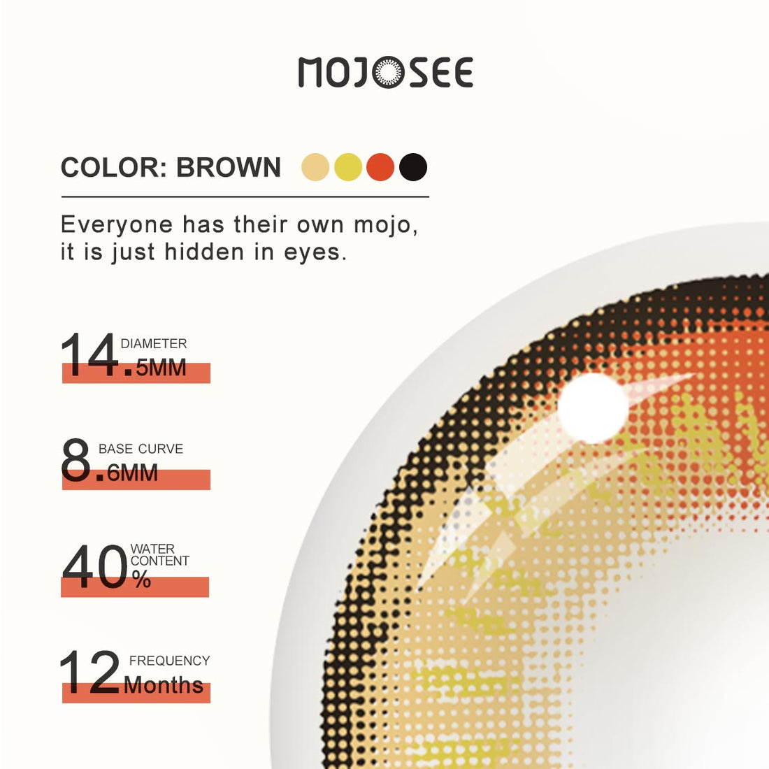 Anime Red Brown Colored Contact Lenses for Men