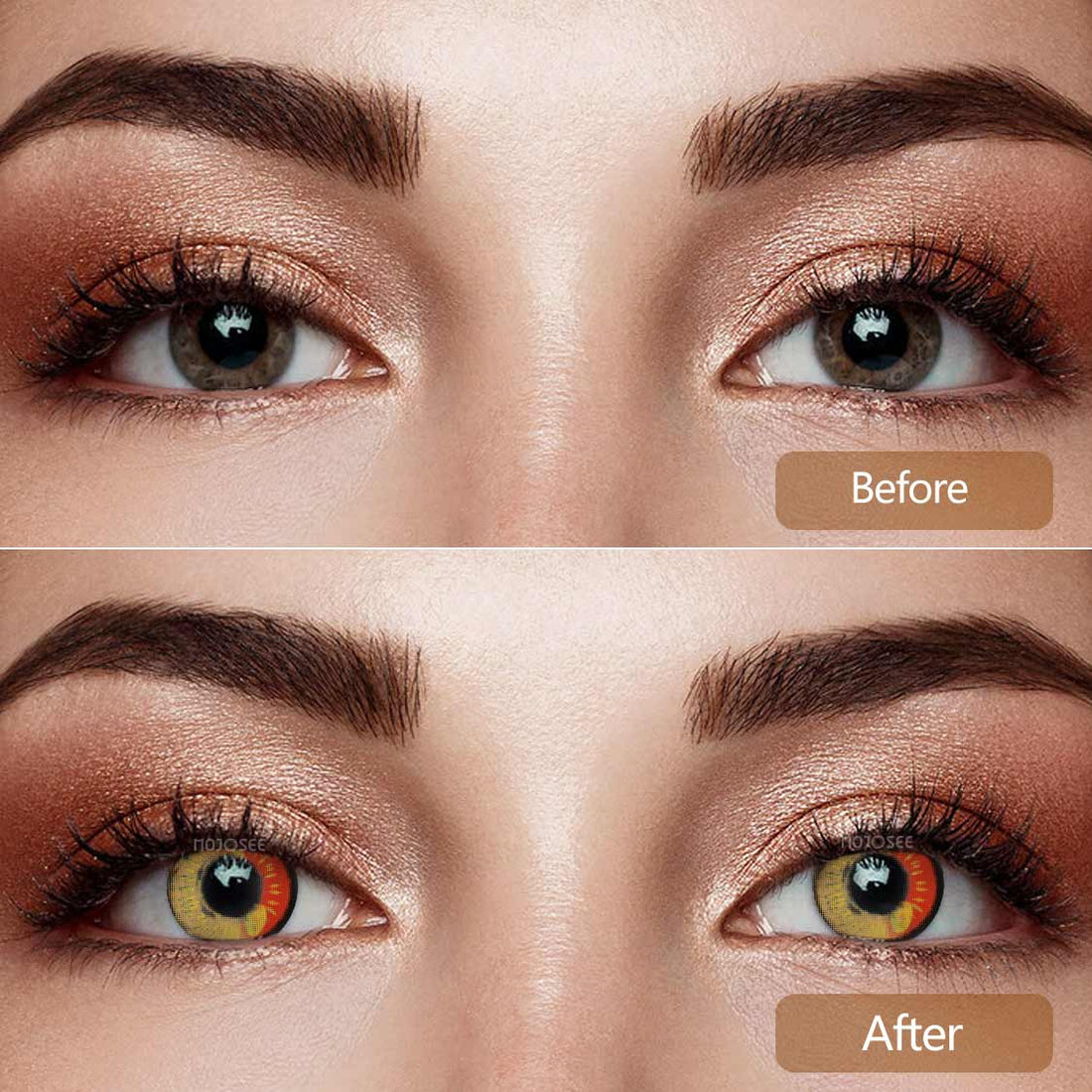 Genshin Anime Red Brown Colored Contact Lenses