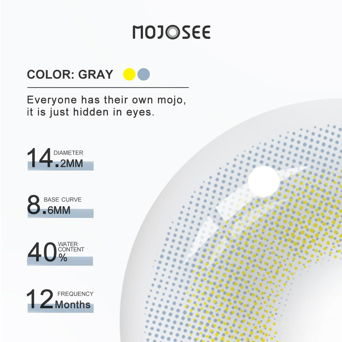 Polar Lights Blue Gray Colored Contact Lenses for Men