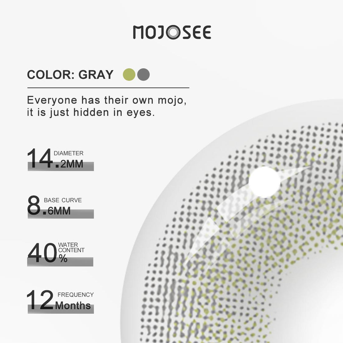 Cloud Gray Colored Contact Lenses