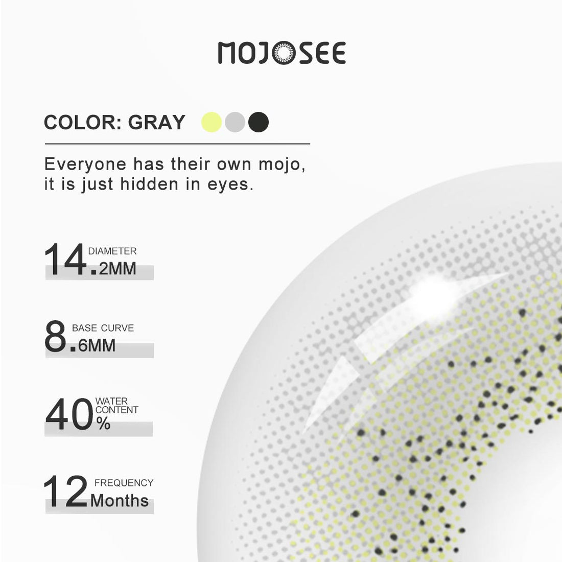 Ocean Cyan Gray Colored Contact Lenses for Men