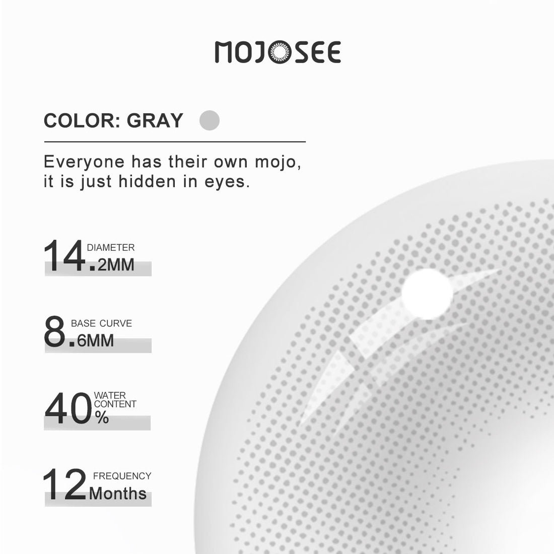 Polar Lights Gray Colored Contact Lenses for Men
