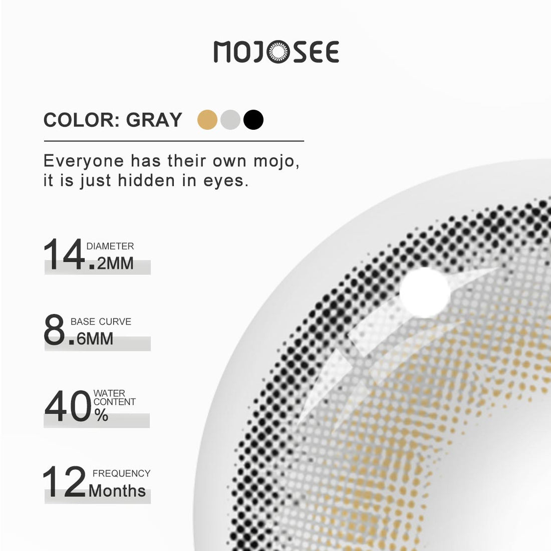 Hokkaido LA GIRL Gray Colored Contact Lenses