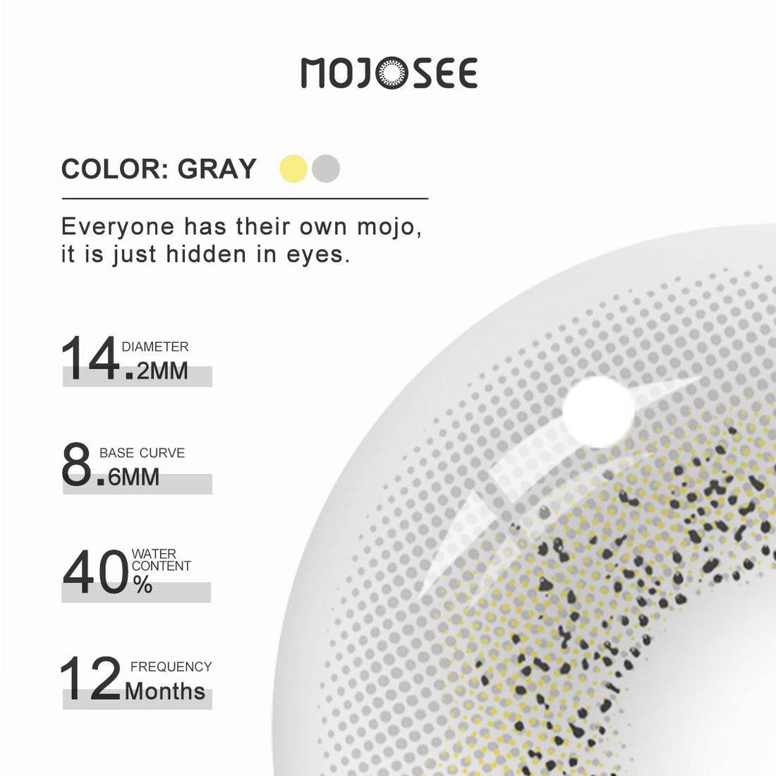Smoky Malakite Gray Colored Contact Lenses