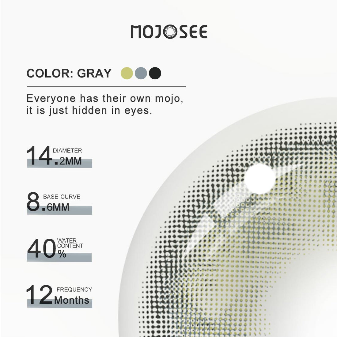 Butterfly Fairy Gray Colored Contact Lenses