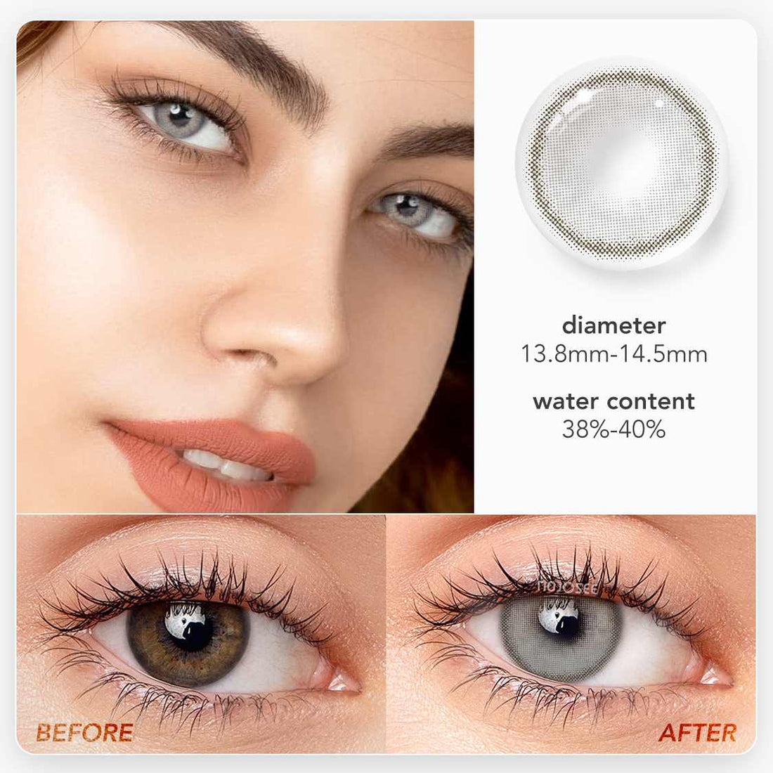 Rainbow Bassia Gray Colored Contact Lenses