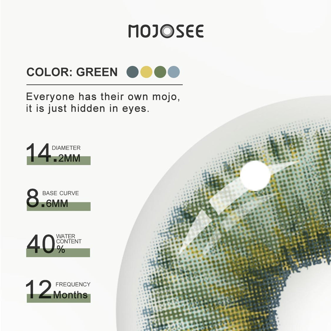 Rare Iris Green Colored Contact Lenses for Men
