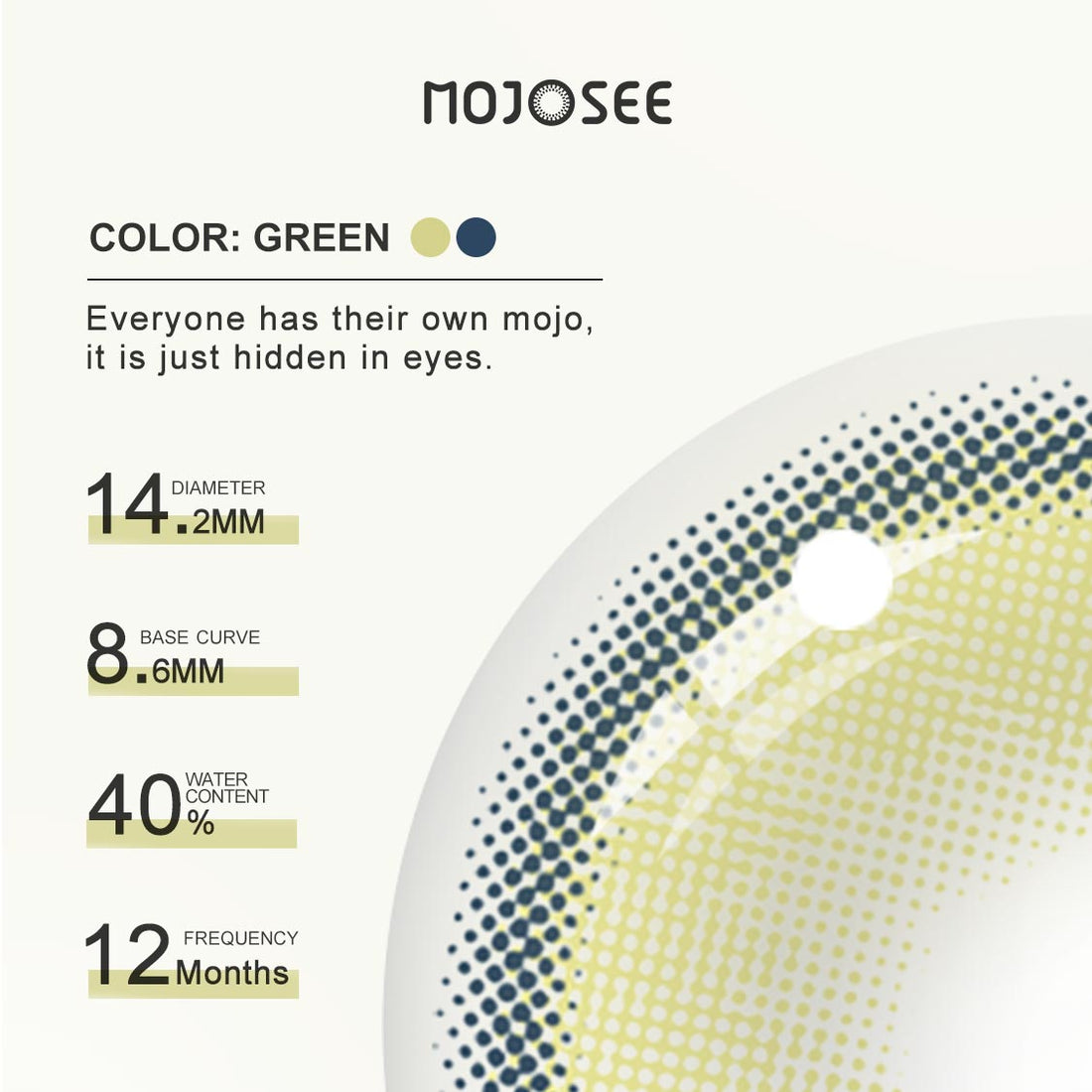 Into The Metaverse X-Green Flare Colored Contact Lenses for Men