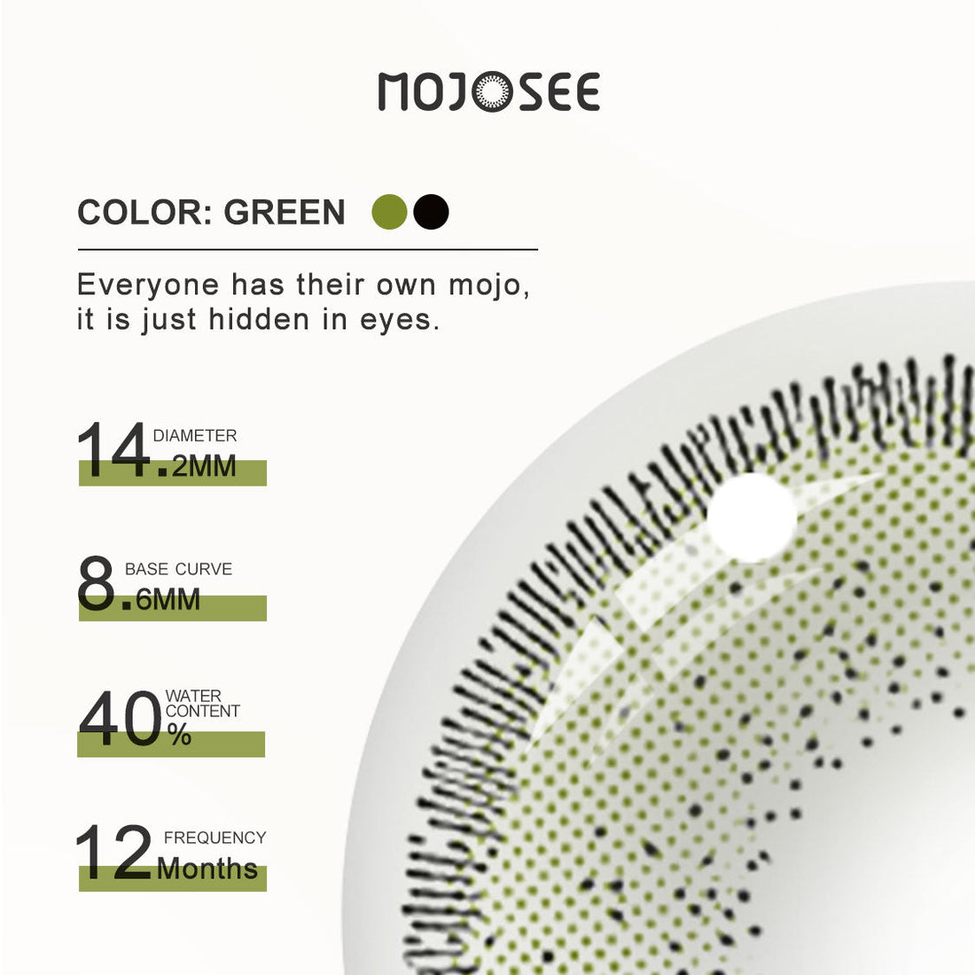 Athena Olivine Colored Contact Lenses for Men