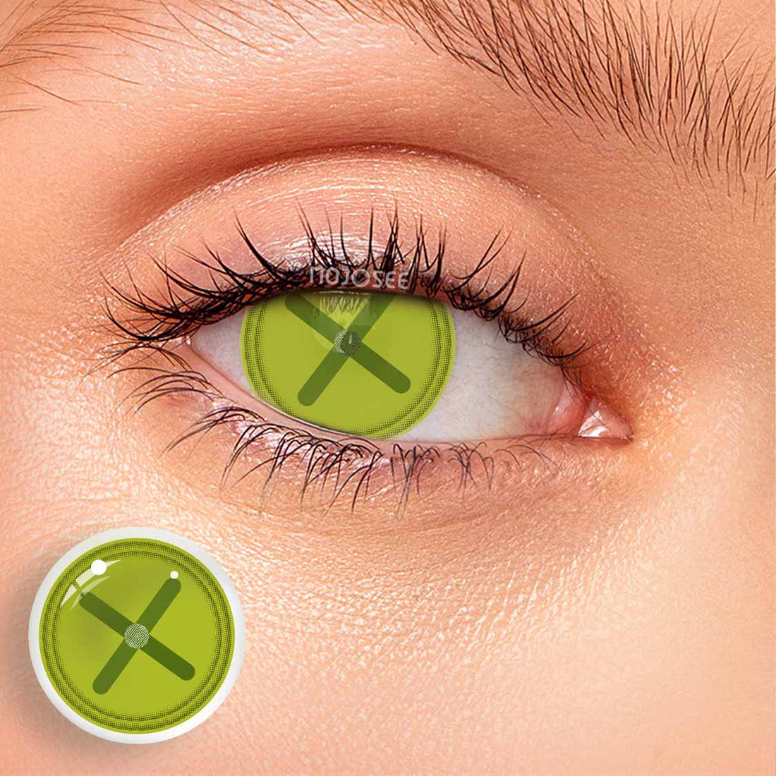 Button Eye Green Colored Contact Lenses
