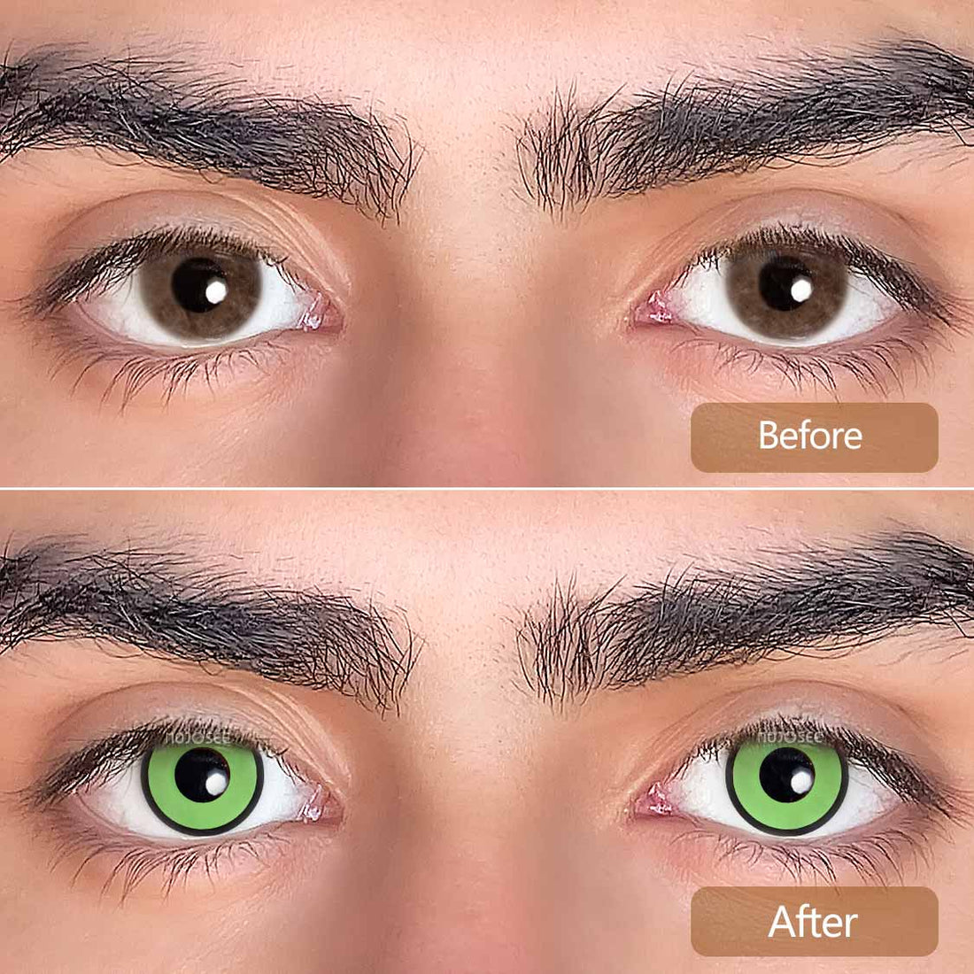 Circle Block Green Manson Colored Contact Lenses for Men