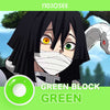 Demon Slayer Circle Block Green Block Colored Contact Lenses