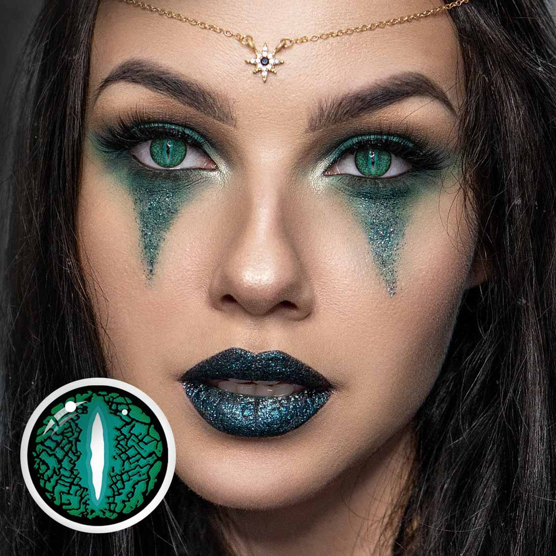 Lizard Eye Green Colored Contact Lenses
