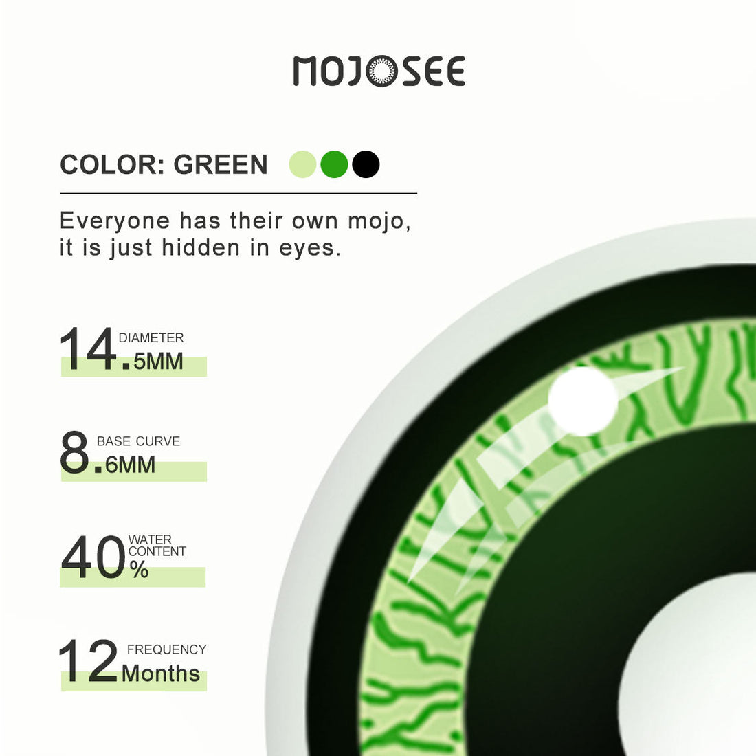 Eagle Nebula Green Colored Contact Lenses for Men