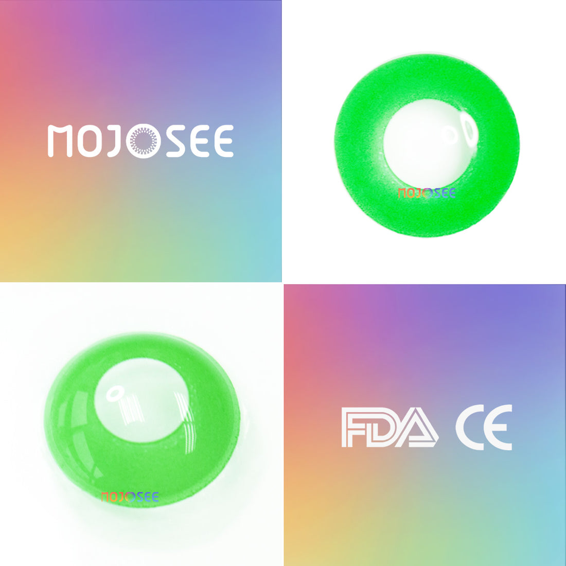 Demon Slayer Circle Block Green Block Colored Contact Lenses