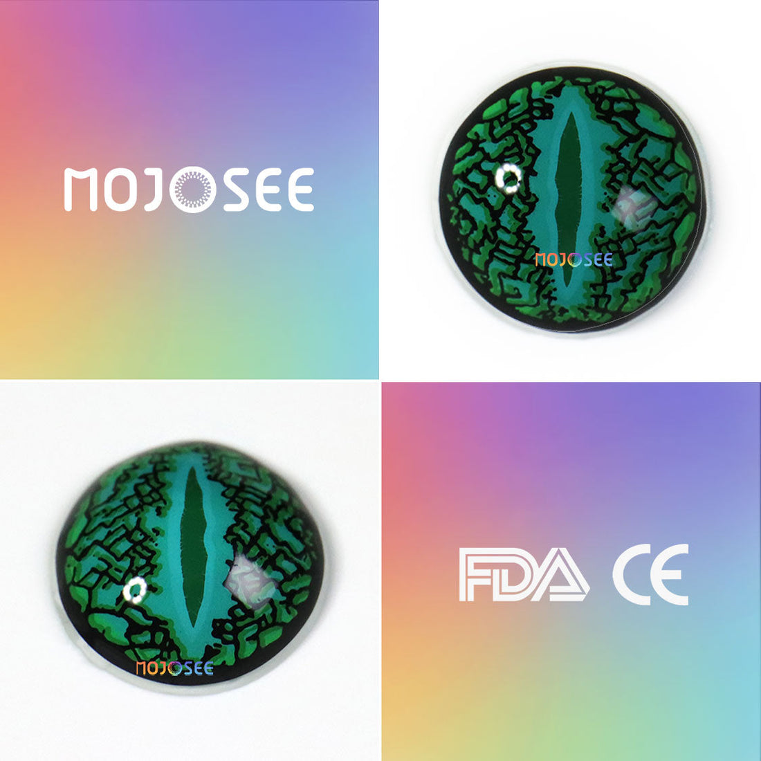 Lizard Eye Green Colored Contact Lenses for Men