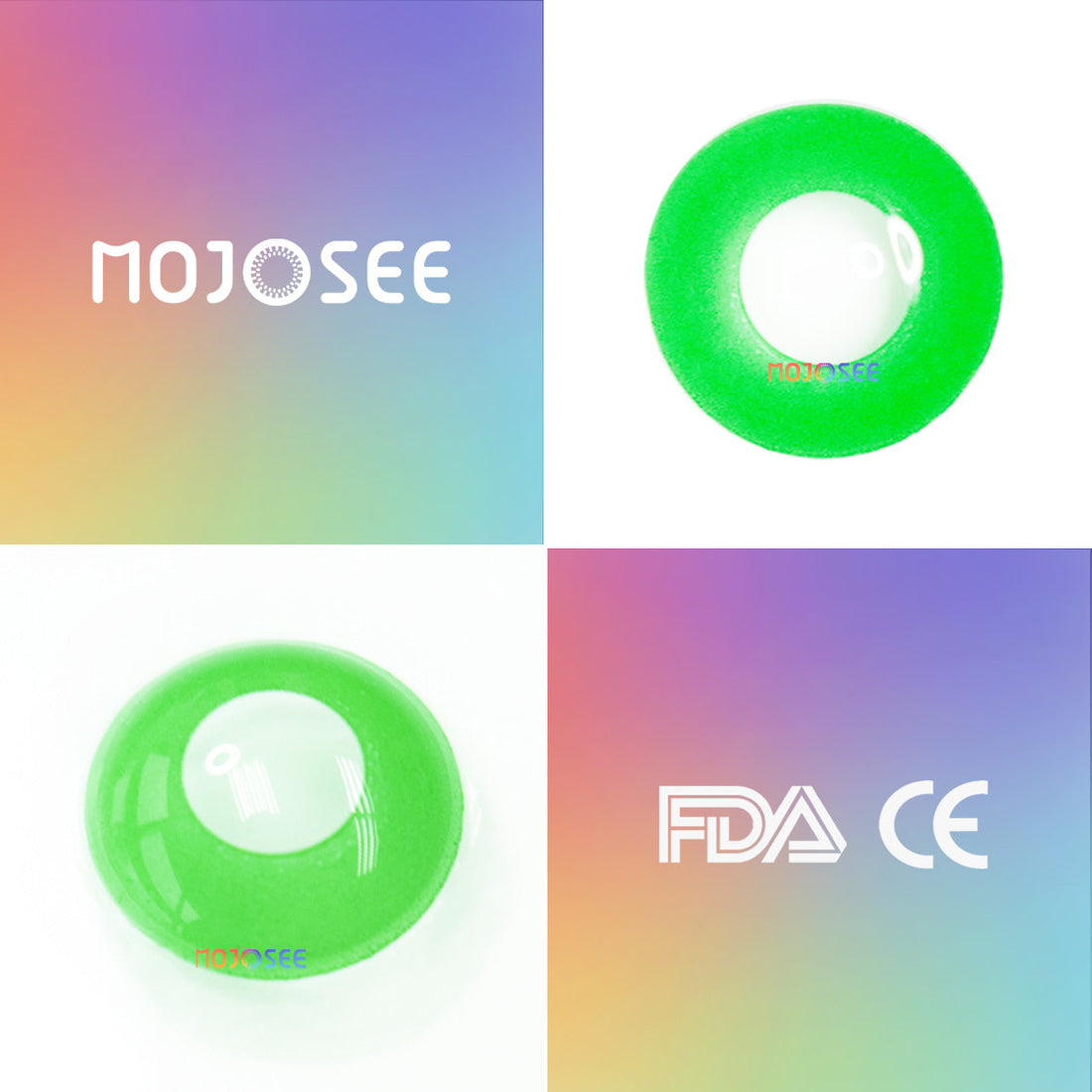 Circle Block Green Block Colored Contact Lenses