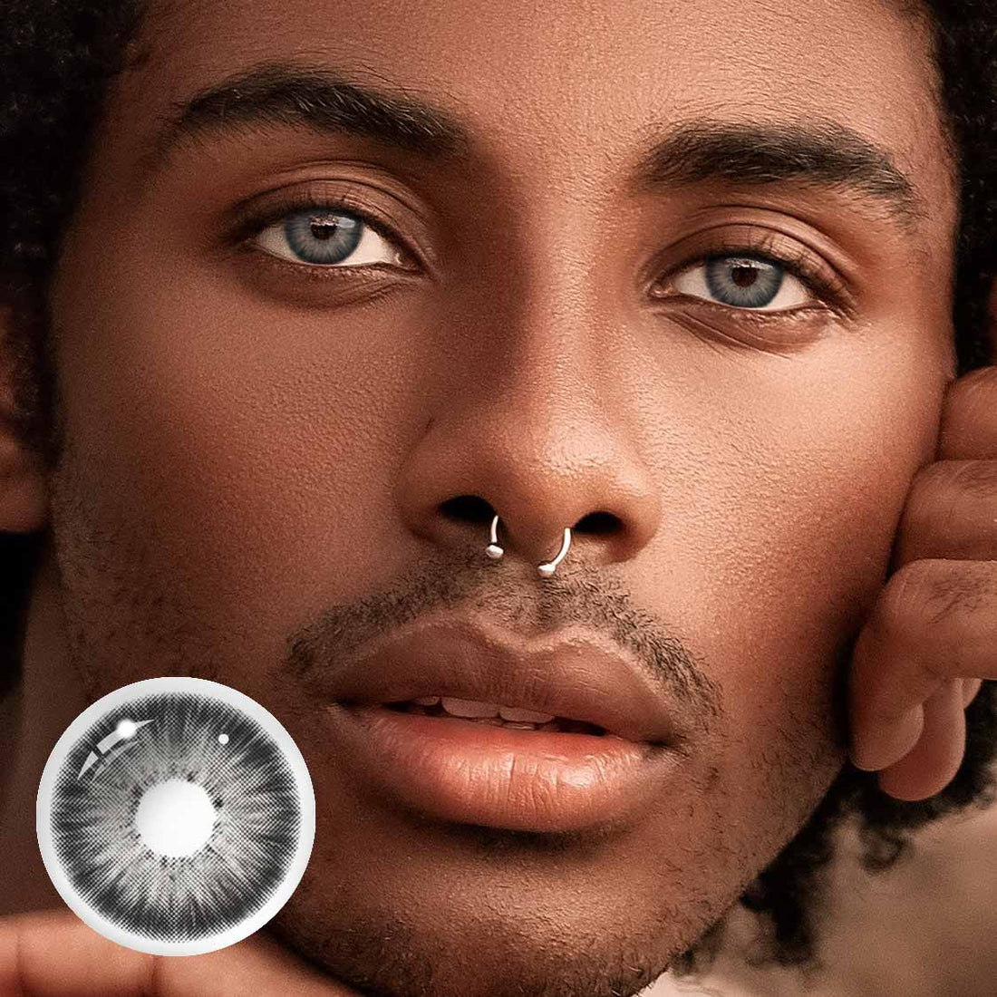 Magnificent Icy volcano Colored Contact Lenses for Men