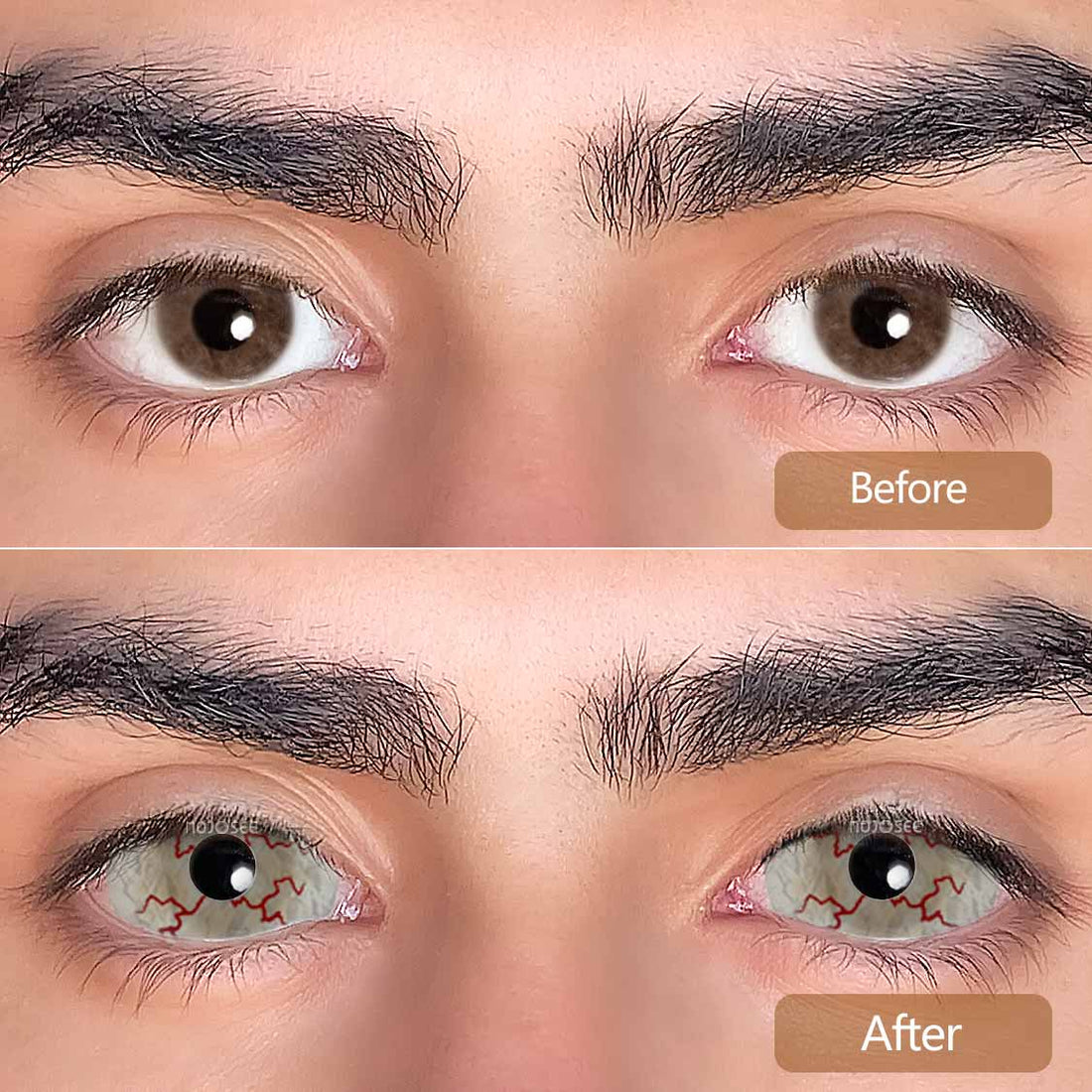 Bloodstained Sclera Colored Contact Lenses for Men