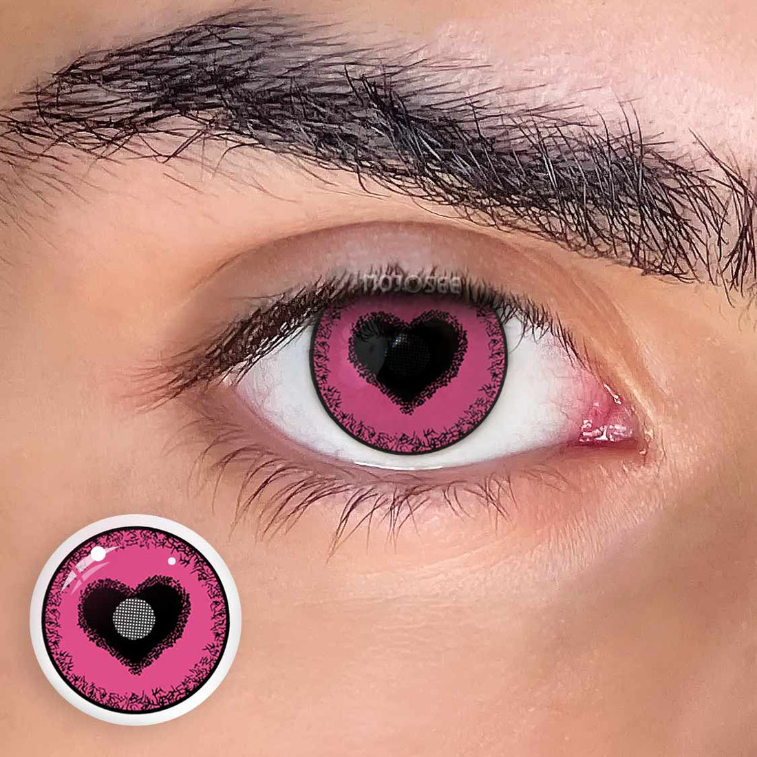 Anime Yandere Pink Colored Contact Lenses for Men
