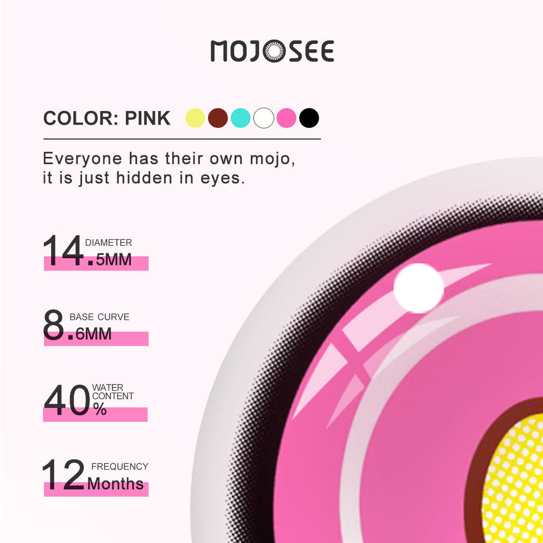 Titan Pink Colored Contact Lenses for Men