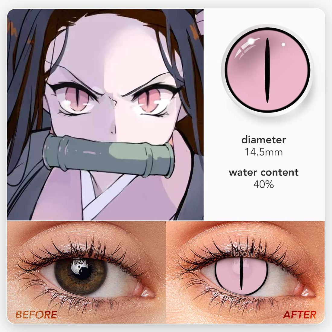 Kamado Nezuko Pink Cosplay Contact Lenses – Demon Slayer