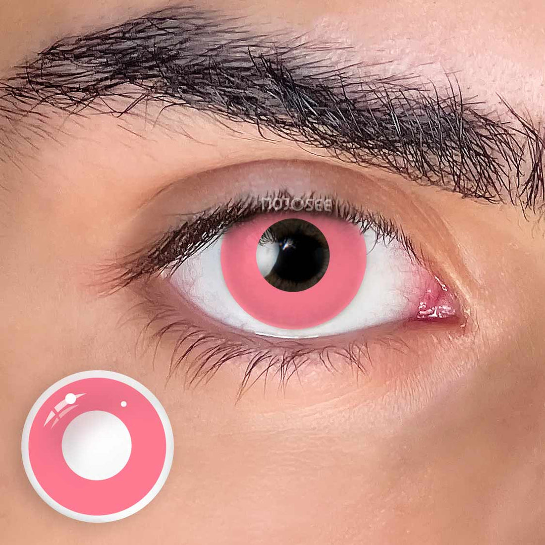Circle Block Powdery Violet Block Colored Contact Lenses for Men