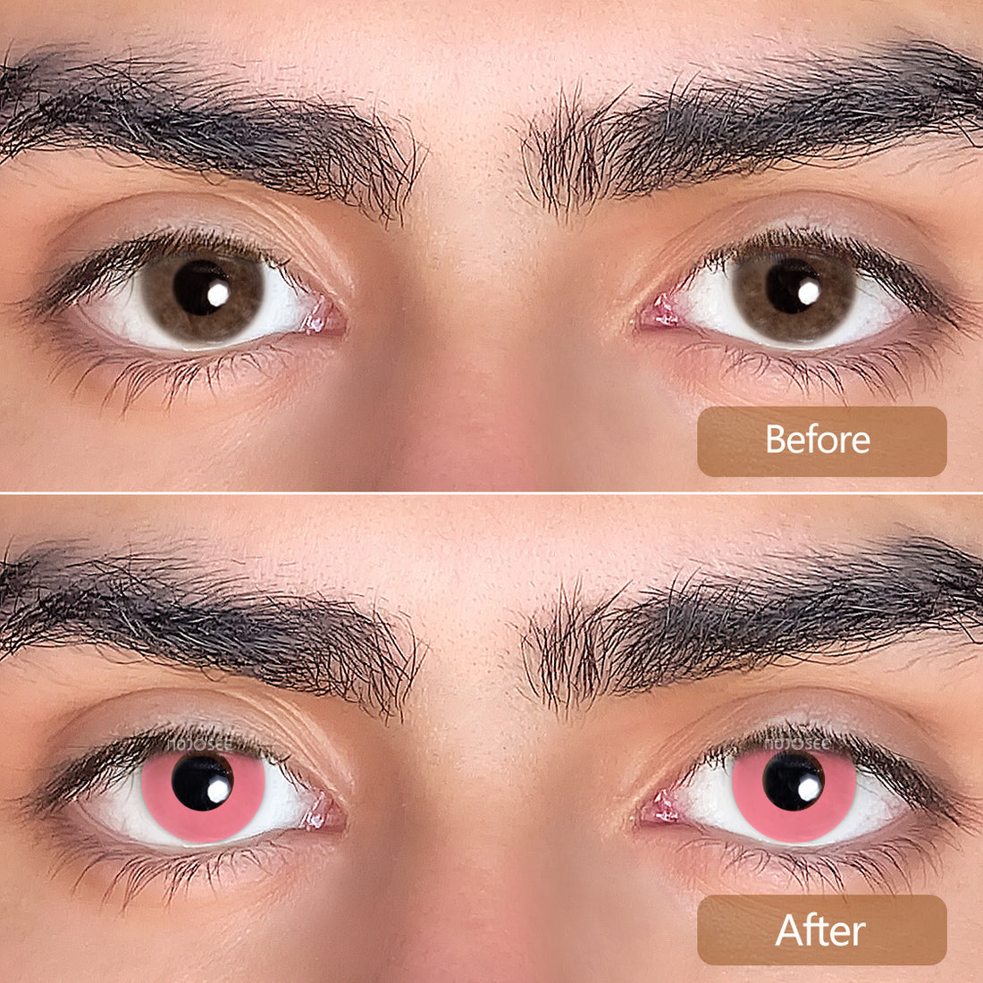 Circle Block Powdery Violet Block Colored Contact Lenses for Men