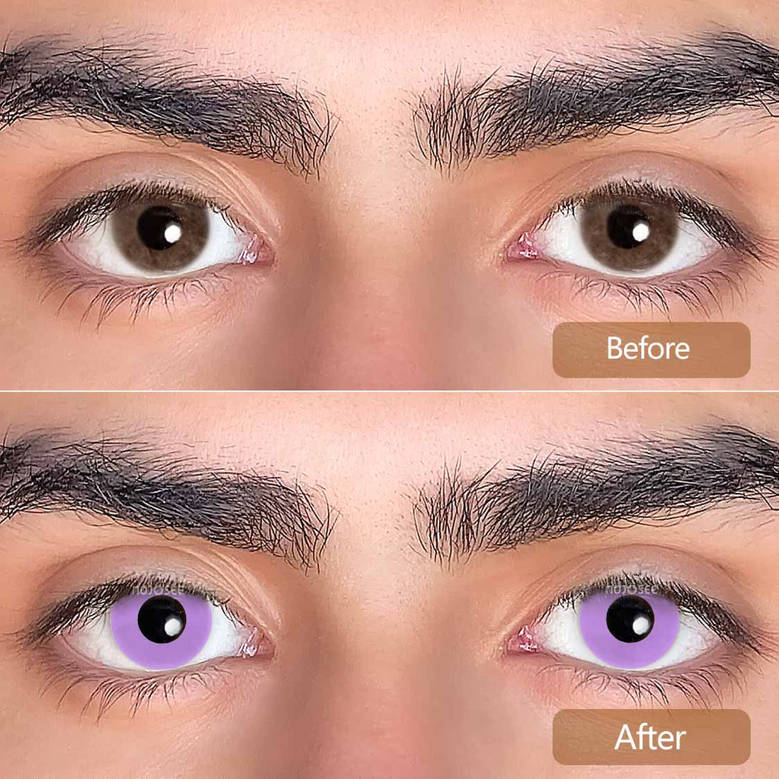Circle Block Gray Violet Block Colored Contact Lenses for Men