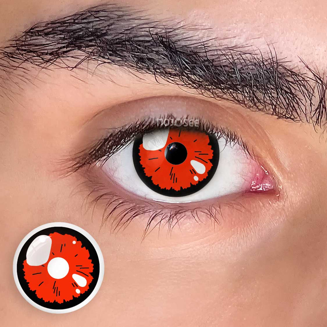 Black Lobelia-Red Colored Contact Lenses for Men