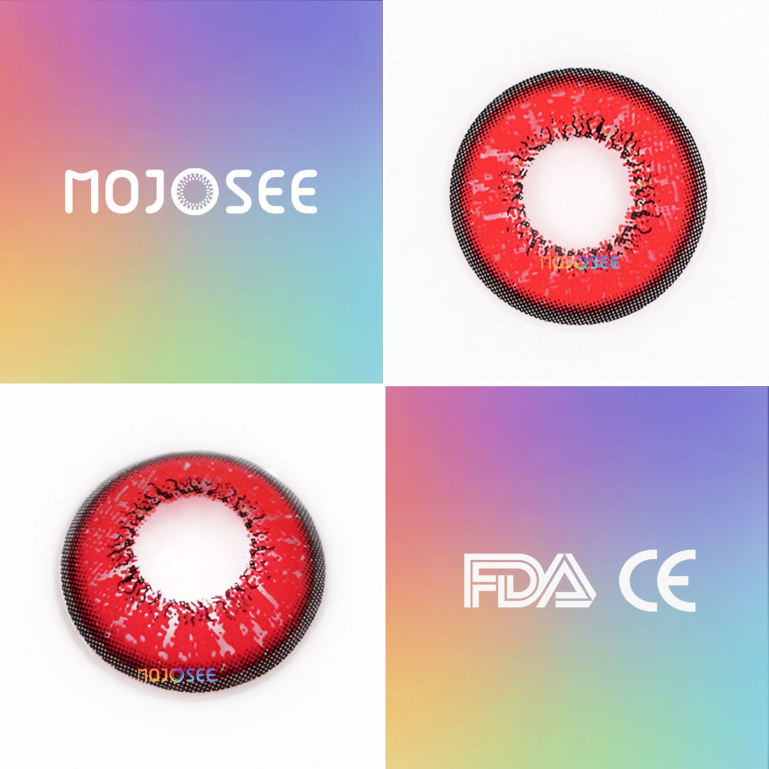 Love Words Red Colored Contact Lenses