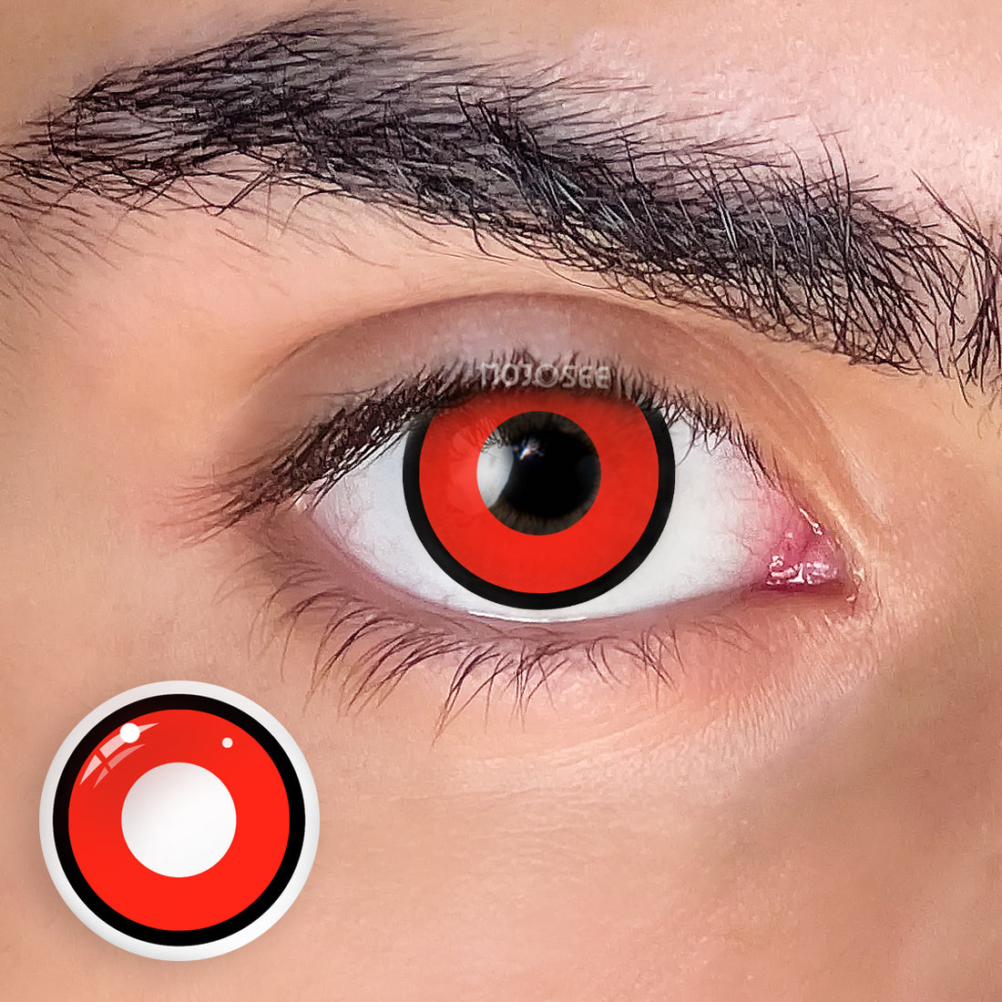 Circle Block Red Vampire Colored Contact Lenses for Men