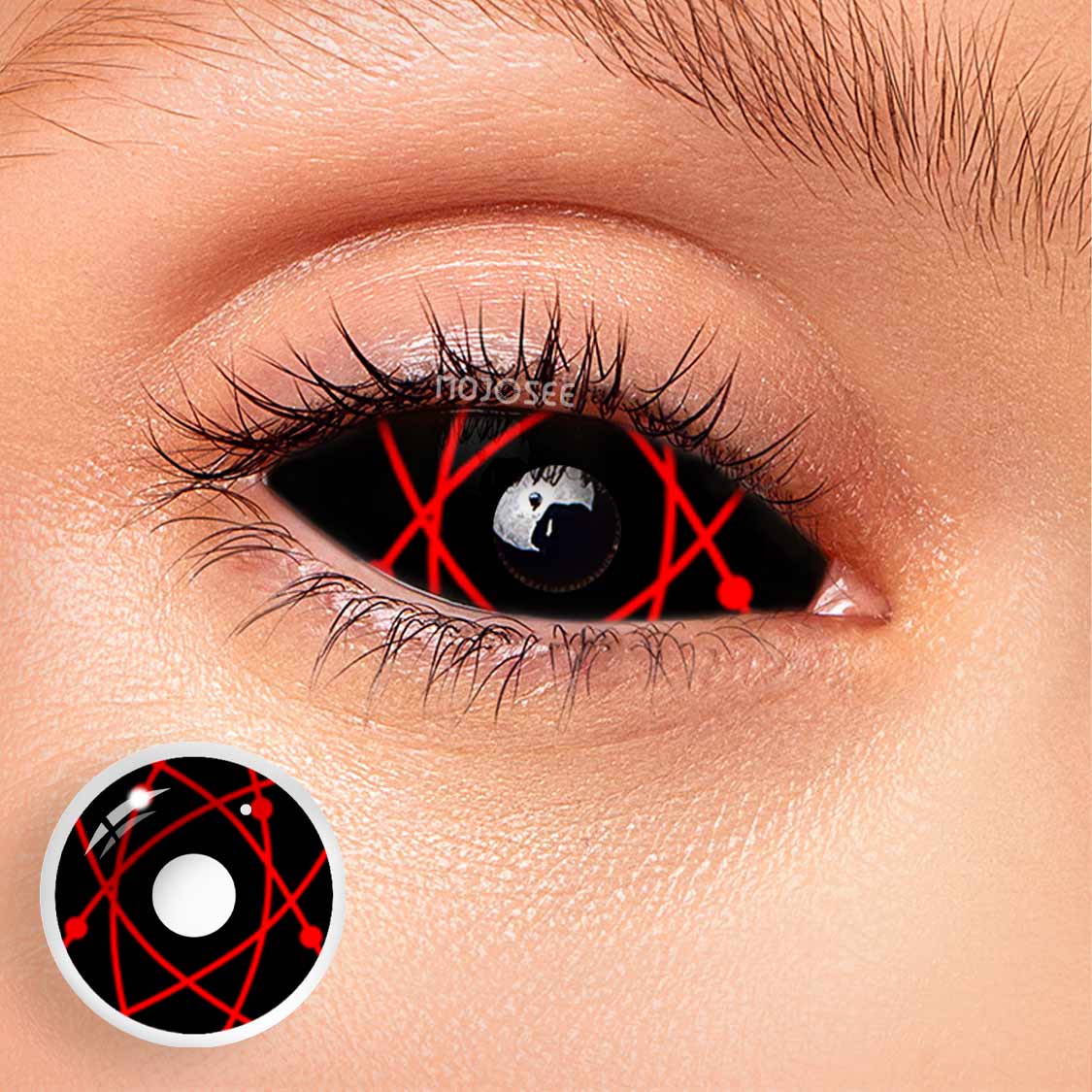 The Maximum Diameter】Red Star Trails Sclera Colored Contact Lenses – mojosee, image size:1125x1125