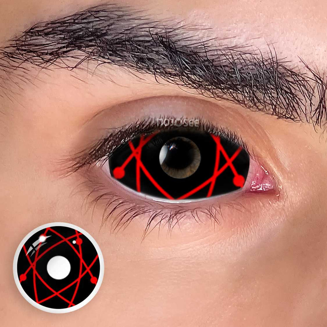 Red Star Trails Sclera Colored Contact Lenses for Men