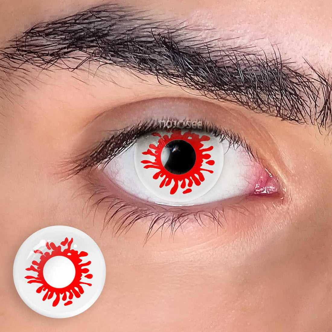 Trauma Red Colored Contact Lenses for Men