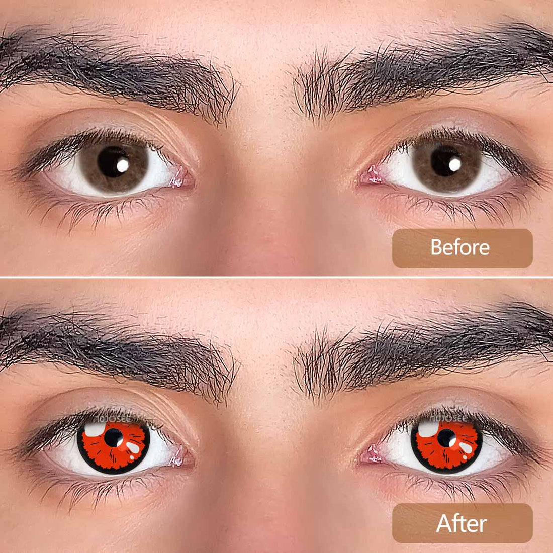 Black Lobelia-Red Colored Contact Lenses for Men