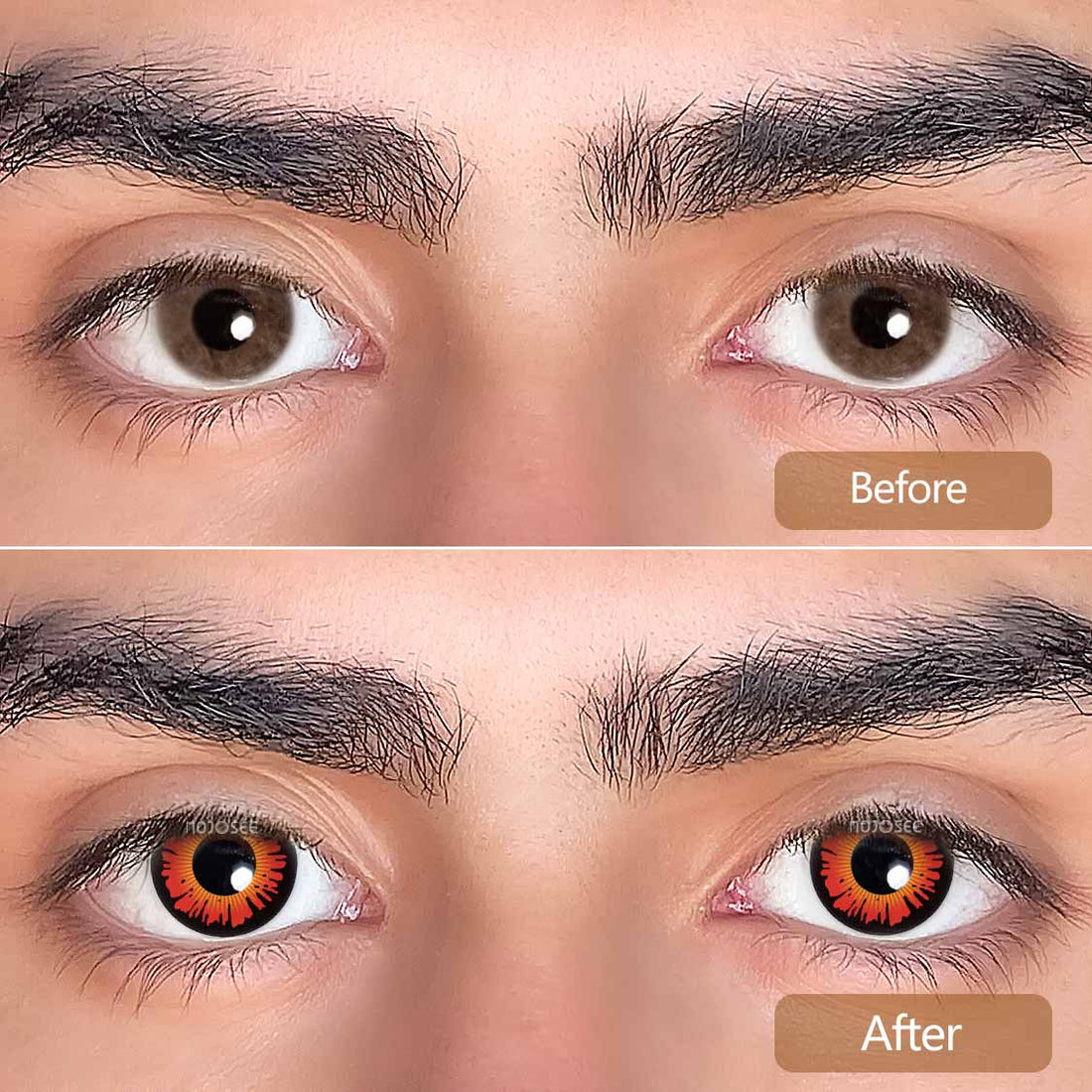 Sun moon Red Wizards Colored Contact Lenses for Men