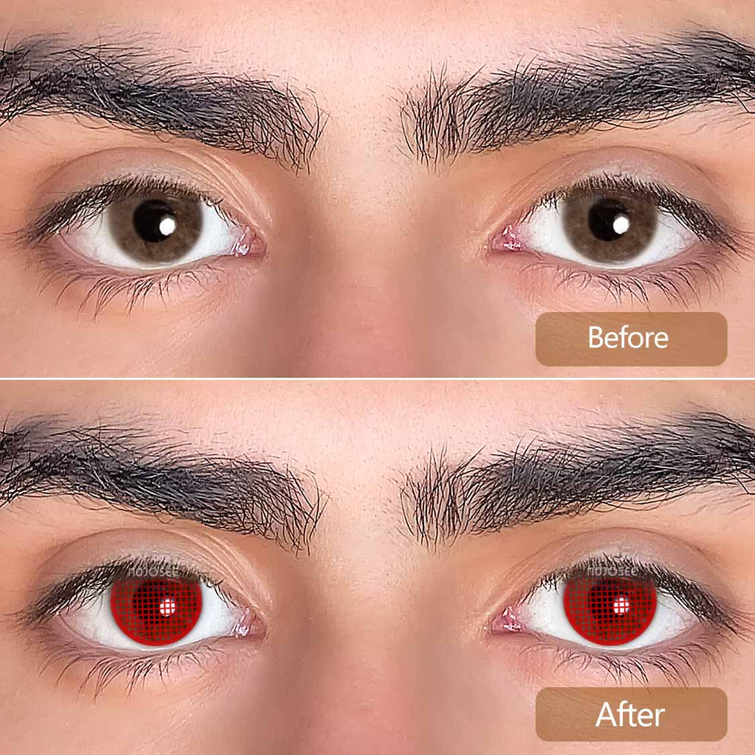 Red Mesh Colored Contact Lenses for Men