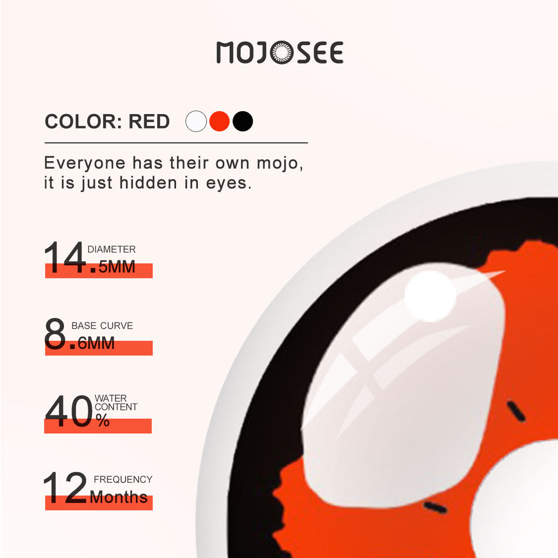 Black Lobelia-Red Colored Contact Lenses