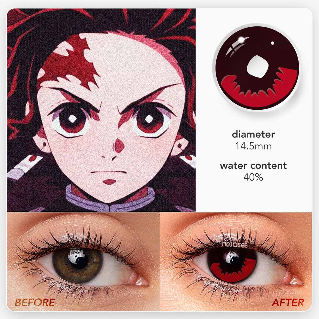 Kamado Tanjirou Cosplay Contact Lenses – Demon Slayer