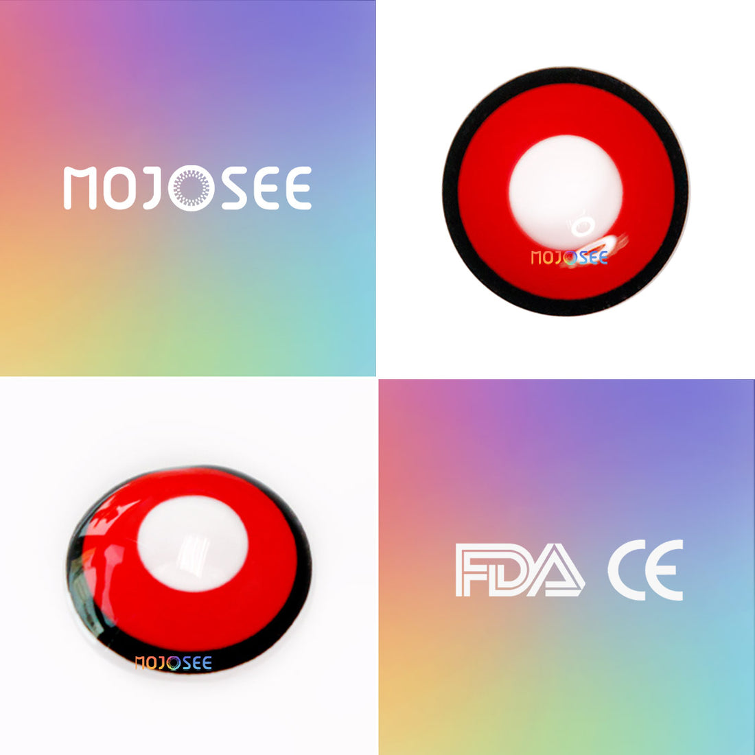 Circle Block Red Vampire Colored Contact Lenses for Men