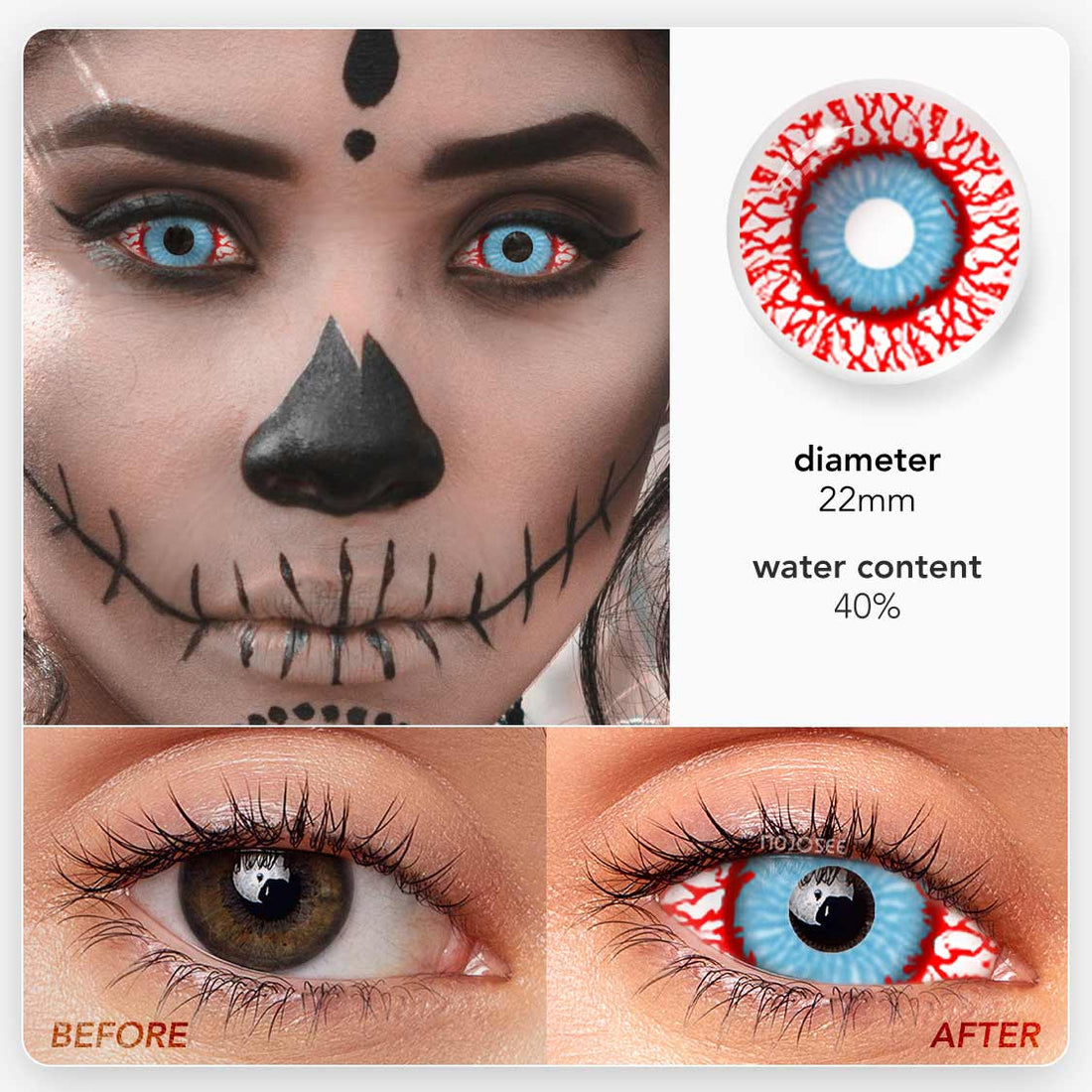 Bloodshot Infected Zombie Colored Contact Lenses