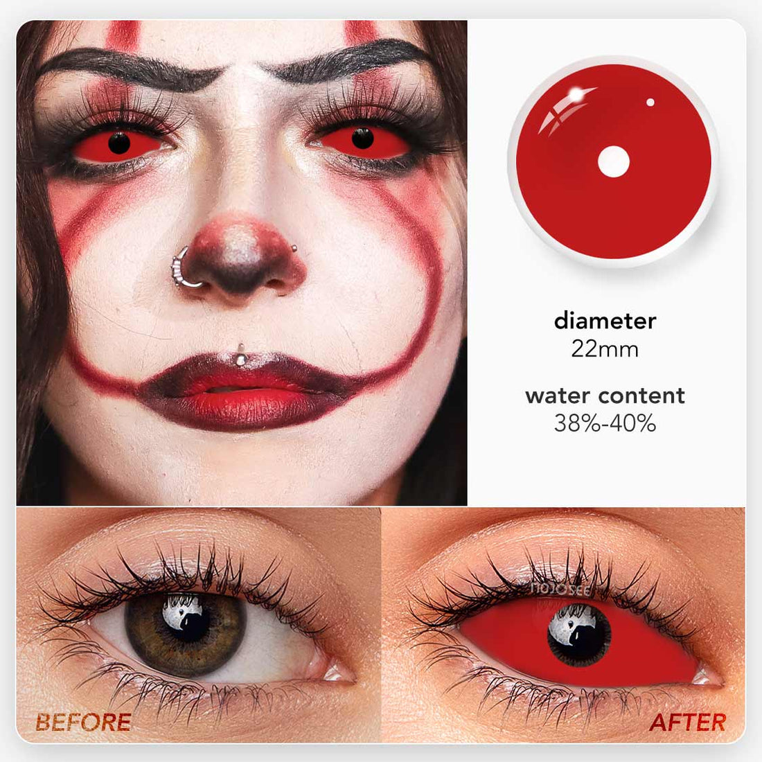 Red Sclera Colored Contact Lenses