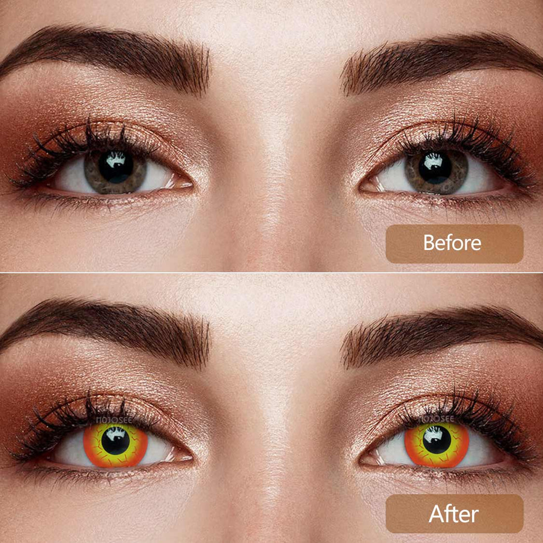 Red & Yellow Villain Eye Contacts Colored Contact Lenses