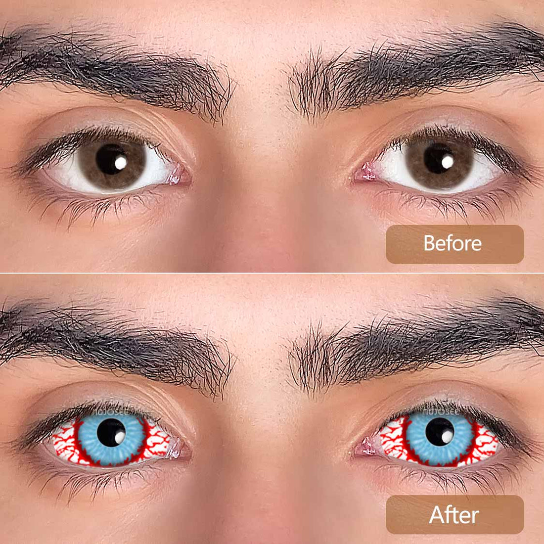 Bloodshot Infected Zombie Colored Contact Lenses for Men